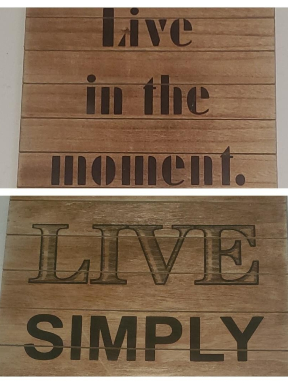 Bundle-Live Simply Rustic Wood Wall Signs - Brown